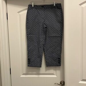 Talbots Geometric Patterned Capri Pants Size 10
